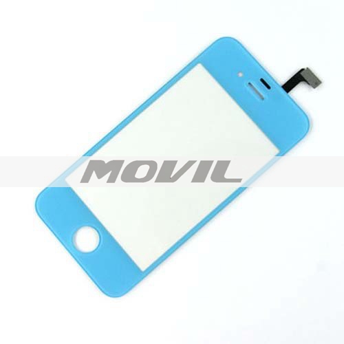 Multicolour LCD Front Touch Screen Glass Lens Flex Cable Digitizer wFrame Replacement for iPhone 4S (Light Blue)